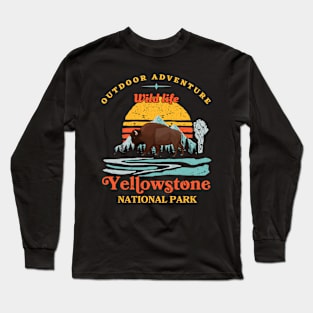 Bison Yellowstone National Park Adventure Wild Life Long Sleeve T-Shirt